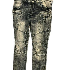 Preme Thrashed Size 36W 33 L Destroyed Painted Denim  Carpenter Jeans Faded